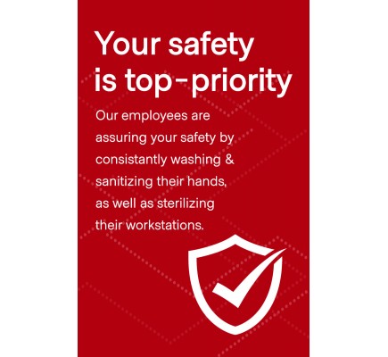 Employee Safety Window Cling  8.5" x 11" Red Pack of 25 